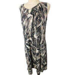 Dana Buchman Size M Medium STRETCH Print Vneck Dress NWT  $66